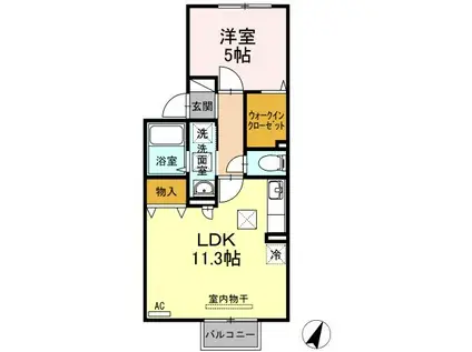 セフィーロ(1LDK/1階)の間取り写真