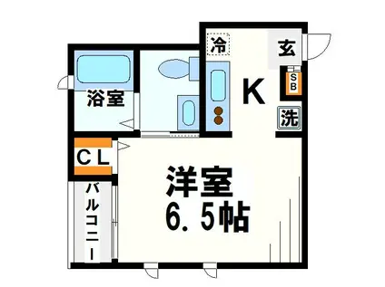 CABIN KARASUYAMA(1K/1階)の間取り写真