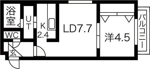 トライフォース12(1LDK/4階)の間取り写真