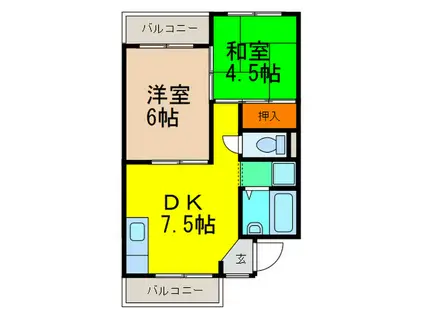 マンションTAKA(2DK/3階)の間取り写真
