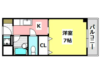 ヴェルドゥール北春日丘(1K/3階)の間取り写真
