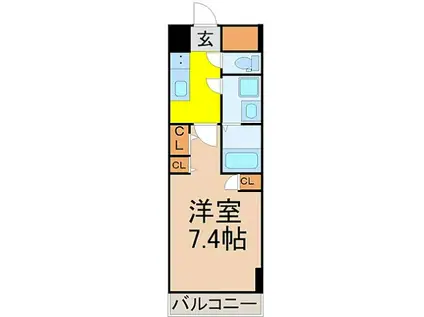 S-RESIDENCE高岳駅前AWAKE(1K/3階)の間取り写真