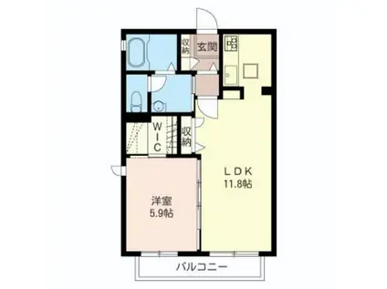 リヴィエールコートE(1LDK/1階)の間取り写真