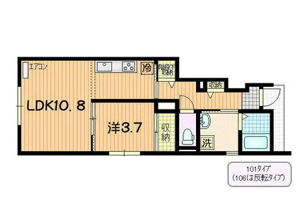 URBANNEST(1LDK/1階)の間取り写真