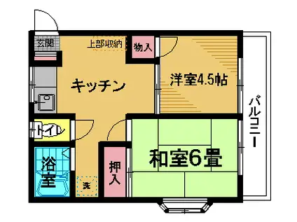 メゾン寿香(2DK/2階)の間取り写真