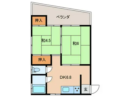 堀松マンション(2DK/1階)の間取り写真