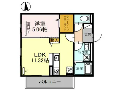 ラ・メゾン狭山(1LDK/2階)の間取り写真