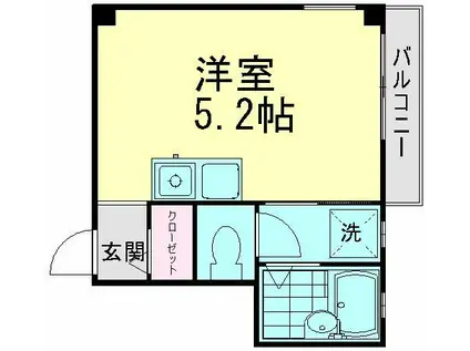 第4ポプリタウン(ワンルーム/3階)の間取り写真