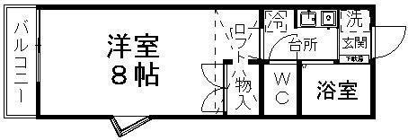 グレイス黒松(1K/2階)の間取り写真