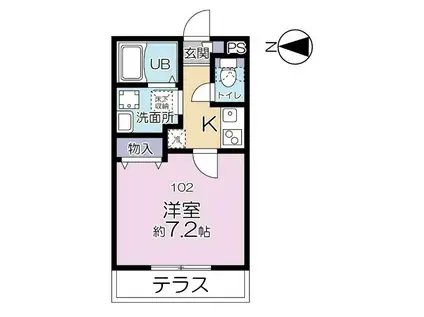 レスペデーザ目黒本町(1K/1階)の間取り写真