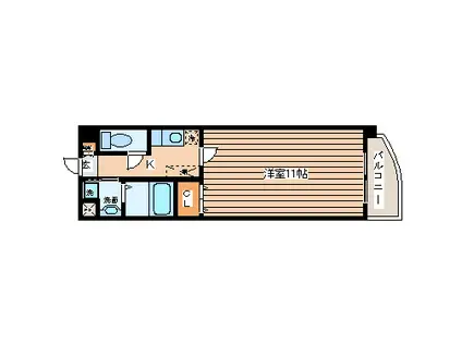 アニバーサリー第九木町通(1K/8階)の間取り写真