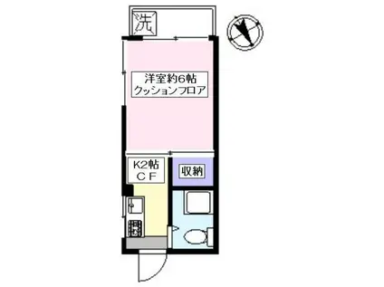 第15サカエビル(1K/3階)の間取り写真