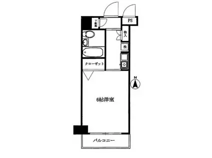 ライオンズマンション八王子北野(ワンルーム/2階)の間取り写真