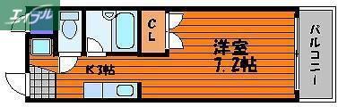 神田K2スクエア(1K/2階)の間取り写真
