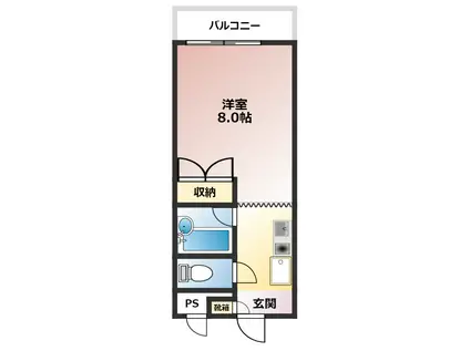 伊勢原コーポフロンティア(1K/2階)の間取り写真