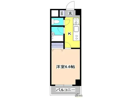 はなこガーデンプレイス(1K/1階)の間取り写真