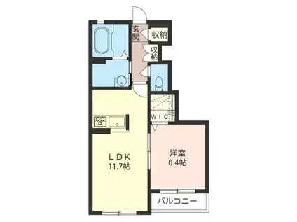 アセア―ドC(1LDK/2階)の間取り写真