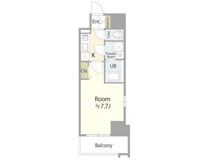 エスリード栄ル・クール(1K/13階)の間取り写真