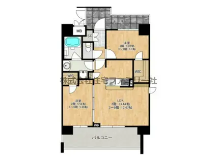 F-CREST SHIN-OSAKA(2LDK/2階)の間取り写真