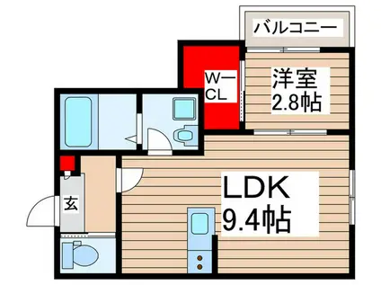 リディアコート南流山I(1LDK/1階)の間取り写真