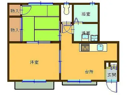 ストークハイツ西永福(2DK/1階)の間取り写真