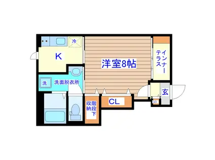 TS HOUSE(1K/1階)の間取り写真
