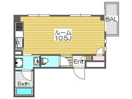クレストK2(ワンルーム/6階)の間取り写真