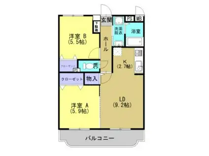 メゾン・デイジー(2LDK/3階)の間取り写真