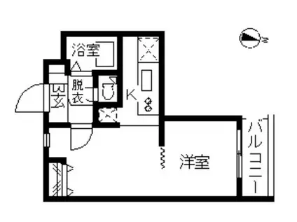 ウィンベルデュエット鴨居(1K/4階)の間取り写真