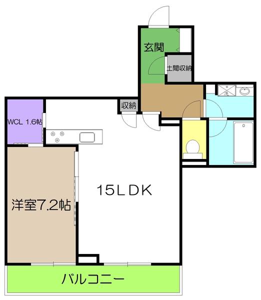 ベレオ ラ・カシータ(1LDK/2階)の間取り写真