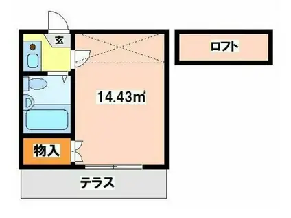 パレス東武練馬(1K/1階)の間取り写真
