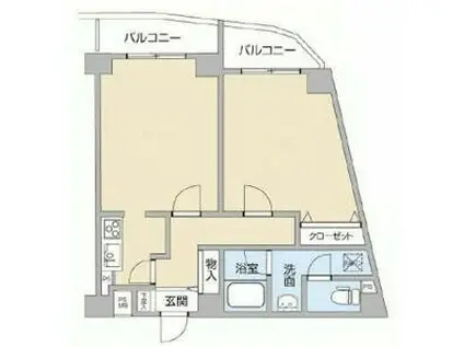 クレアシオン浅草Ⅱ(2K/9階)の間取り写真