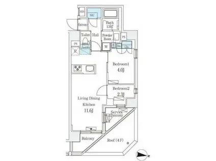 ラティエラ中野新井(2LDK/5階)の間取り写真