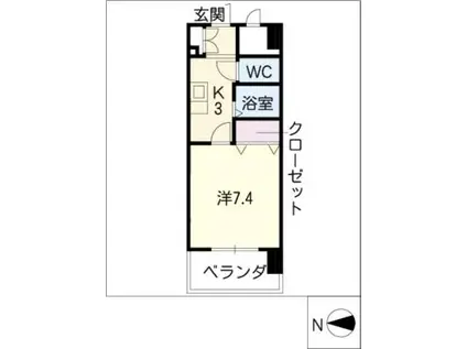 PLUS O2(1K/5階)の間取り写真