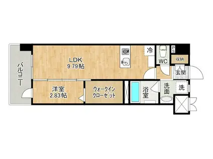 プレジデンスざ・さくら通(1LDK/9階)の間取り写真