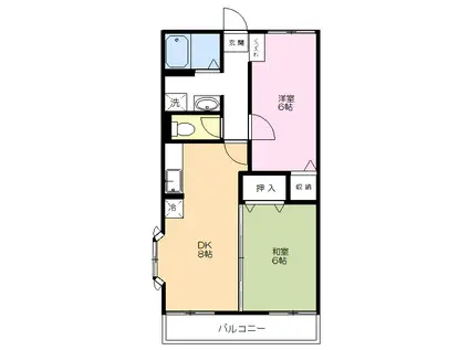 ザ・ガーデン(2DK/2階)の間取り写真