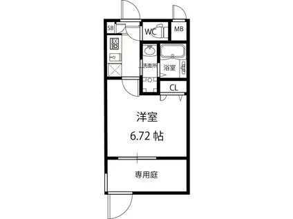 パークヒルズ天保山MOE(1K/1階)の間取り写真