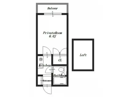 ヨーロピアン石川(1K/2階)の間取り写真