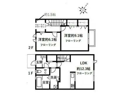 GRAND PLACE(2LDK/1階)の間取り写真