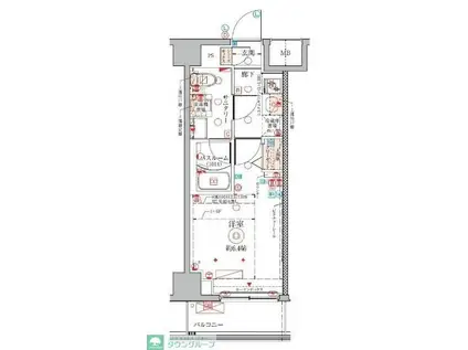 クレヴィスタ武蔵中原(1K/3階)の間取り写真