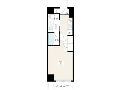 アクサス武蔵小山アジールコート(1K/1階)の間取り写真