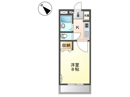 マーキュリー III(1K/1階)の間取り写真