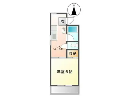 コーポイトウIII(1DK/3階)の間取り写真