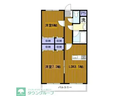 ギャザーコートファースト(2LDK/3階)の間取り写真