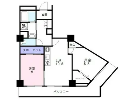 イーステージ浜松タワー(2LDK/4階)の間取り写真