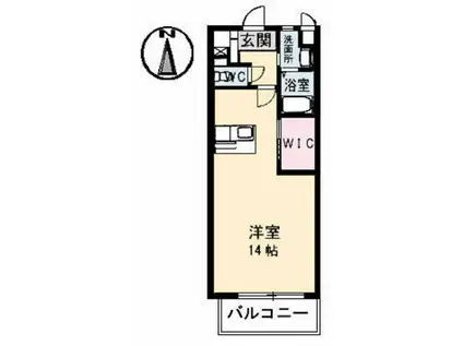 ハピネス幸(ワンルーム/3階)の間取り写真