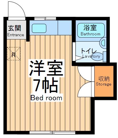 内田コーポ(ワンルーム/2階)の間取り写真