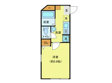 エクセラン南千住II(1K/2階)の間取り写真