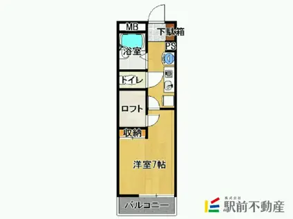 レオパレスヴィルヌーブ(1K/2階)の間取り写真