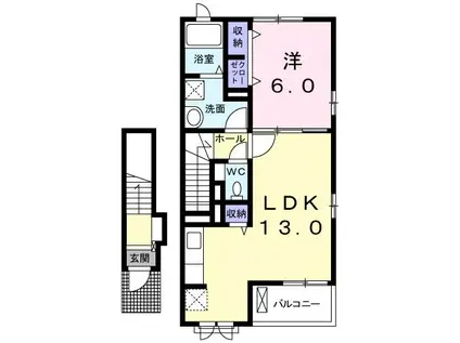 サンガーデンII(1LDK/2階)の間取り写真